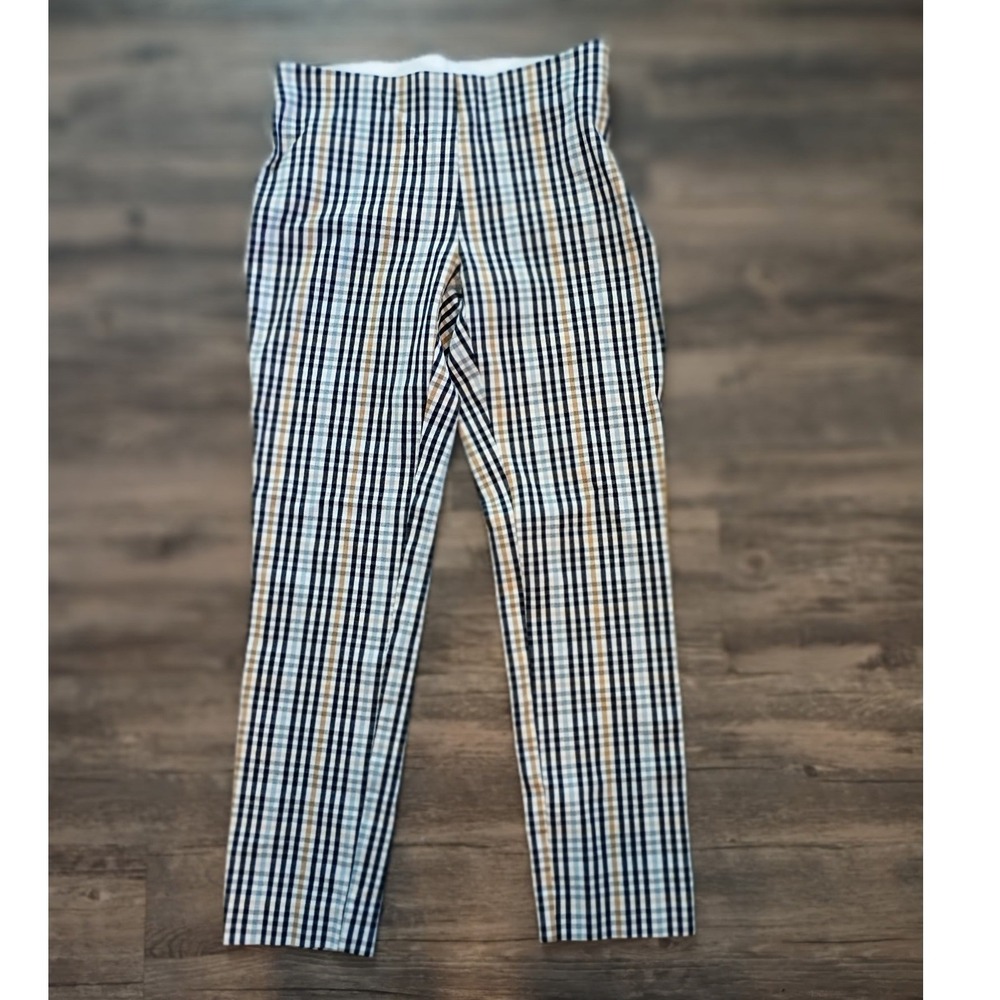 A New Day Womens Plaid High Rise Skinny Ankle Pants Side Zip Multi Color Size 2